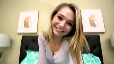 Mia Kay lets her stepbrotehr touch her perky tits