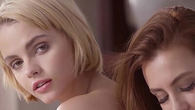 Sexy big tits MILF Dorothy Black passion kissing cute blonde lesbian Ariel