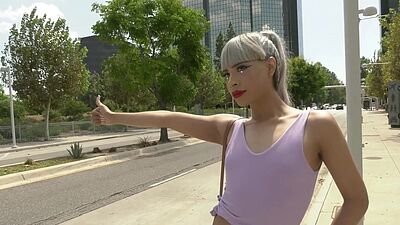 Picked up a petite hitchhiker and fucked her ass