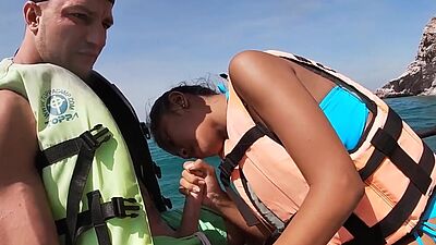 Driving on water and perfect blowjob by perverted Asian teen girlfriend