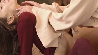 European MILF model in hot stockings Gloria Sol posed with petite lesbian