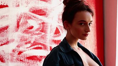 All natural petite MILF exposed stunning body during passion posing action