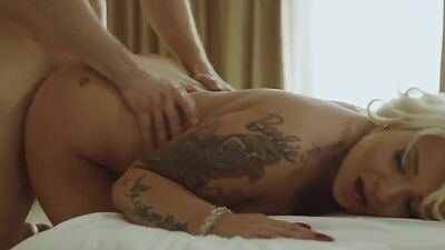 Bigass n bigboobs tattooed MILF drilled by lover in the bed