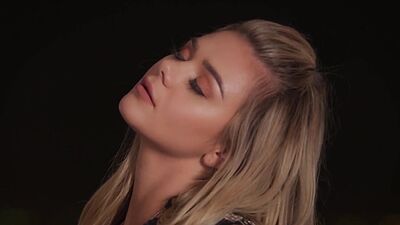 Stunning big tits blonde teen Tahlia Paris posing in perfect tight clothes