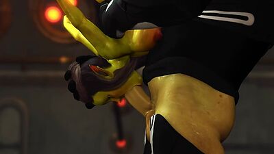 Alien sex in a starship. Female green alien gets fucked by a big monster 2