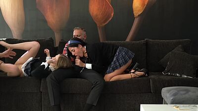 Stepdads and stepdaughter letting out a little steam