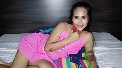 Cute Asian teen Lily Koh masturbated before solo ass fucking with dildo