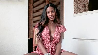 Ebony MLF babe with big boobs Amber Rose shows it all off for Playboy