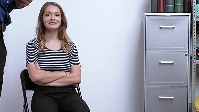 Quirky big boobed teen shoplifter Shea Blaze serving a dirty LP officer