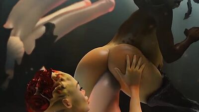 Big tits humanoid babes fucking in a 3D animation by Tarazaurus