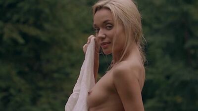 Petite blonde MILF Playboy model Zhenya Belaya showed perfect petite body