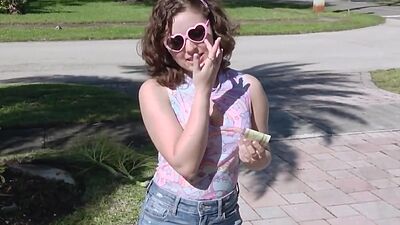 Teen earns discount on item using her pussy