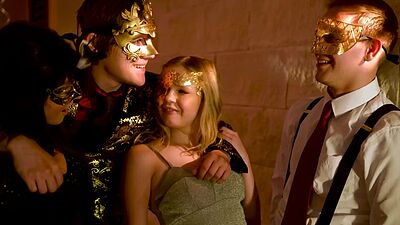 Masnsions Masquerade party that turns into a hot fuck orgy
