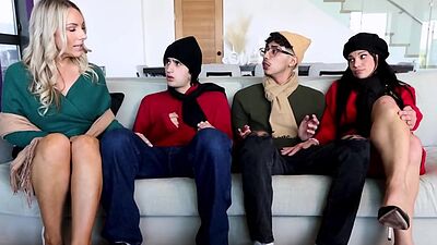 Bunny and Mona rides Diego and Ellias' cocks