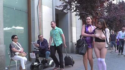 Naked slut public exposed and humiliated outdoor by domina