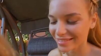 Teens enjoy oral sex outdoors