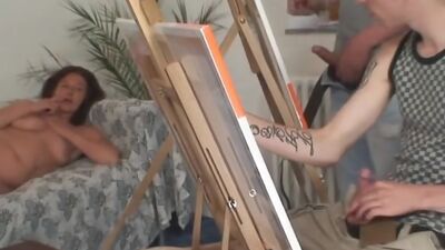 Granny pleases two young painters