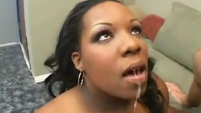 Huge black woman rides skinny white dude