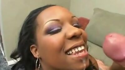 Huge black woman rides skinny white dude