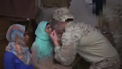 Two arab whores share an American soldiers cock
