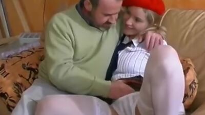 Teen double fucked by older men