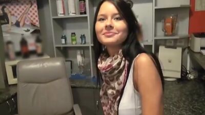 Breasty euro hottie babe Mia Manarote receives screwed in a tanning salon