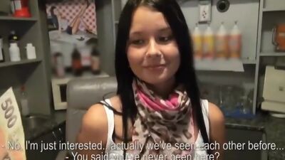 Breasty euro hottie babe Mia Manarote receives screwed in a tanning salon