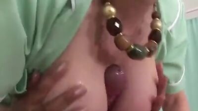Big tits slut gets cum on tits.