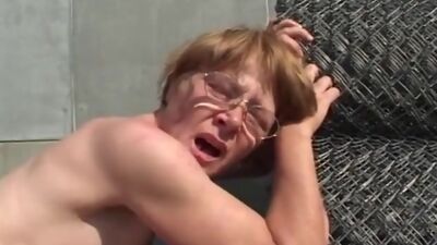 Ugly granny takes sticky facial