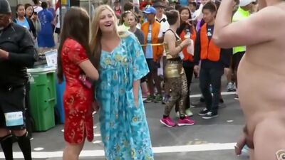 Blonde virgin takes a lusty look at the exhibitionist's penis