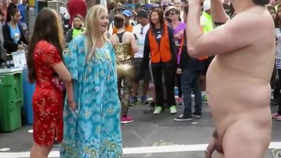 Blonde virgin takes a lusty look at the exhibitionist's penis