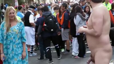 Blonde virgin takes a lusty look at the exhibitionist's penis