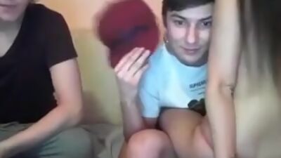 Teen threesome fun on the webcam.