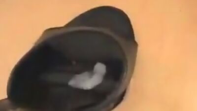 Homemade shoe fetish footjob from a skilled woman