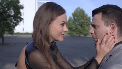 Tina Kay holds the bed frame while her beau pile drives her pussy