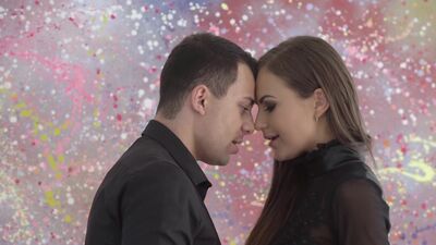 Tina Kay holds the bed frame while her beau pile drives her pussy