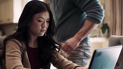 Pocket rocket Asian teen Lulu Chu experiences her first threesome!