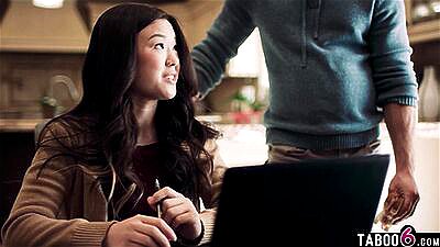 Asian teen Lulu Chu heard MILF Slimthick Vic fuck her roommate Seth Gamble