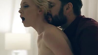 Petite teen fucked rough by older man as voyeur stepdad sees