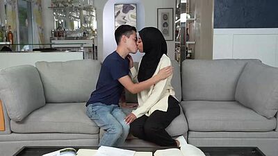 Hijab wearing Malina Melendez fucked by her classmate Juan Loco