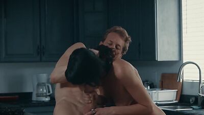 BJ loving mediumboobs MILF fucked and jizzed in the kitchen