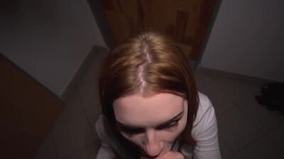 Redhead babe with big boobs POV drilled outdoor 4 cash