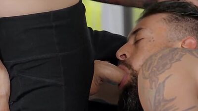 Yoga Asian and Black TS MILFS in 3some bareback action