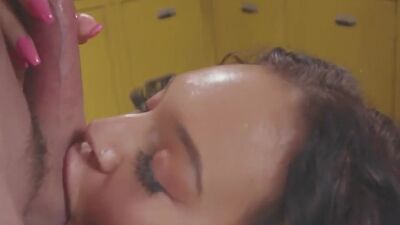 Changing room quickie with big tit cheerleader