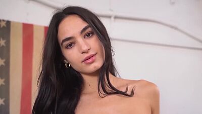 Hot small tits Latina teen showed perfect body during passion photo session