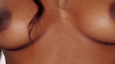 Flexible ebony dancer Jahla Pope stripping to show her perfect natural tits