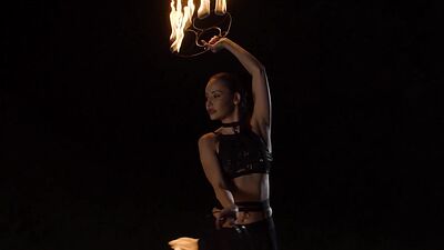 Teen Elilith Noir playing with fire and revealed her beautiful big ass