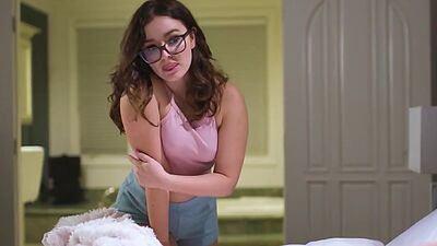 Brunette lesbian teen facesitting her big boobs best friend