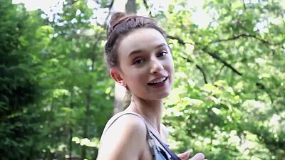 Smoking hot Ukrainian babe Gloria Sol reveals her big natural boobs outdoor