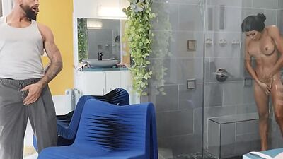 Divine Tranny babe barebacked by her neighbor after rimjob